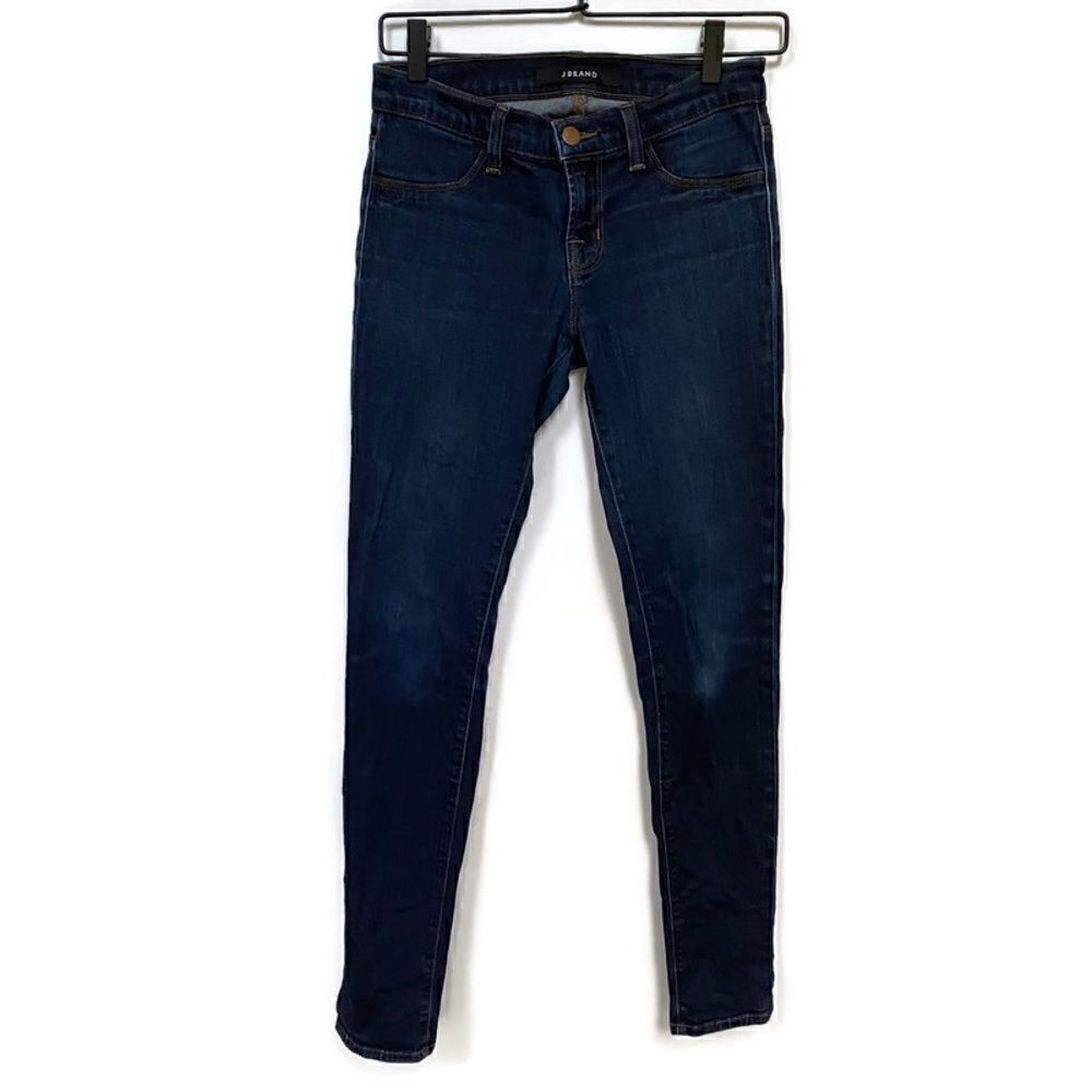 J Brand Super Skinny Mid Rise Jeans Starless Dark Wash Denim 26